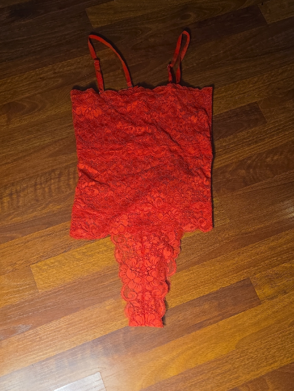 Red Lace Cami Teddy Bodysuit - Women Intimates